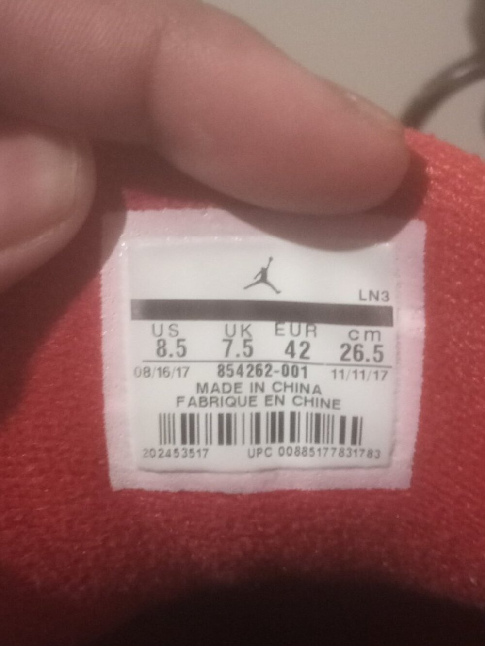 Nike Air Jordan 3 Retro OG Black Cement (854262-001) - Men's US Size 8.5 - Picture 2 of 14